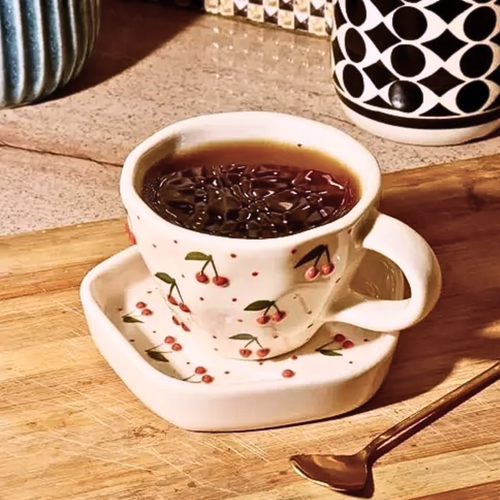 Charming Cherry Cup & Saucer Set