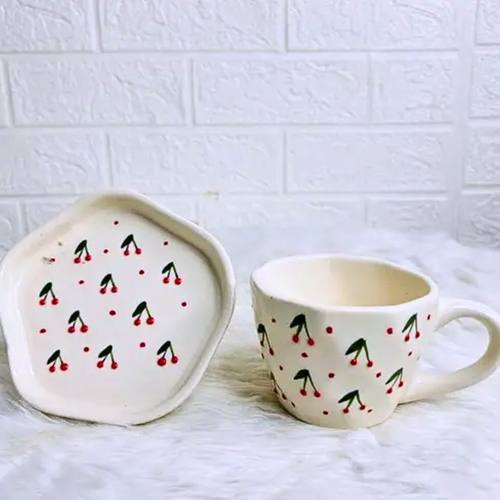 Charming Cherry Cup & Saucer Set