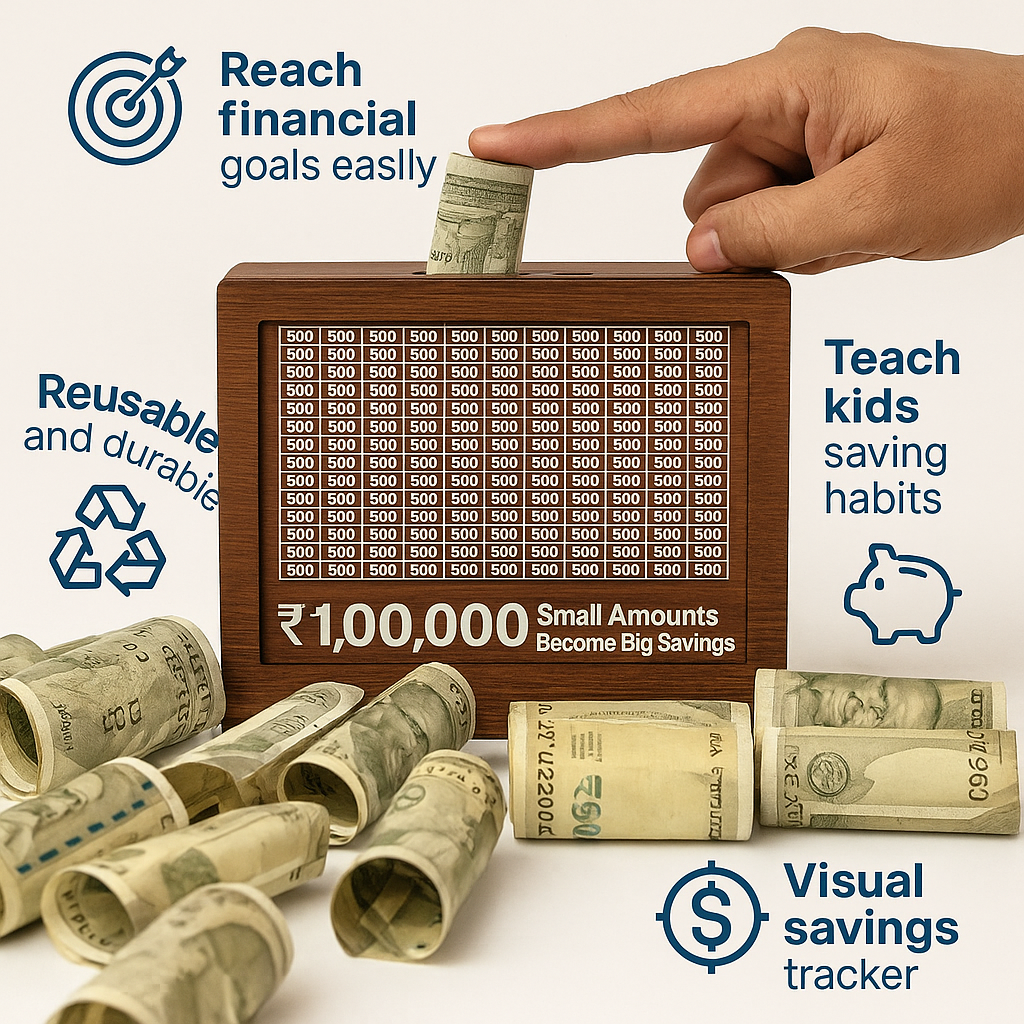 Your Next ₹1 Lakh – Premium Wooden Bank for Smart Saving